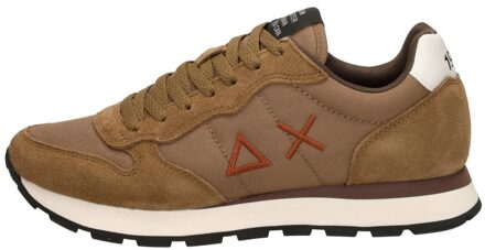 Sun68 Nylon Suede Sneakers Vos Kleur Sun68 , Brown , Heren - 44 EU