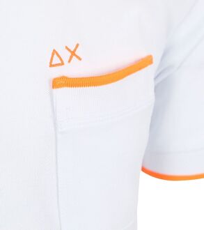 Sun68 Piqué T-Shirt Fluo Stripe Wit - L,XL,XXL