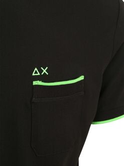 Sun68 Piqué T-Shirt Fluo Stripe Zwart - L,M,XL,XXL