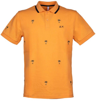 Sun68 Polo Shirts Sun68 , Orange , Heren - 2Xl,Xl,L