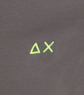 Sun68 Poloshirt Big Stripe Fluo Antraciet Grijs - L,M