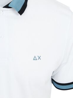 Sun68 Poloshirt Multistripes Collar Wit - L,M,XL,XXL