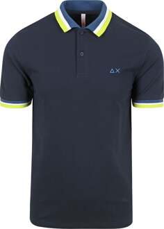 Sun68 Poloshirt Multistripes Navy Donkerblauw - L,M