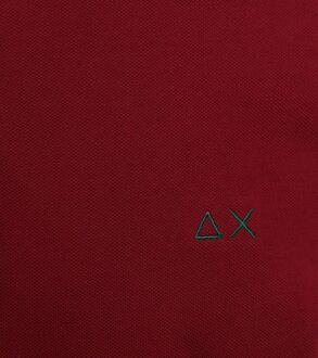 Sun68 Poloshirt Small Stripe Bordeaux Rood