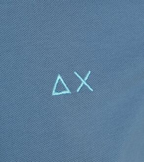 Sun68 Poloshirt Small Stripe Collar Avio Blauw - L,M,XL