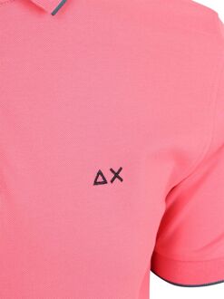 Sun68 Poloshirt Small Stripe Collar Roze - 3XL,L,M,XL,XXL