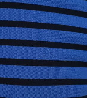 Sun68 Poloshirt Strepen Royal Blauw Donkerblauw - L,XXL