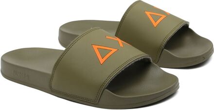Sun68 Slippers Logo Army Donkergroen - 41,42,43,44,45,46