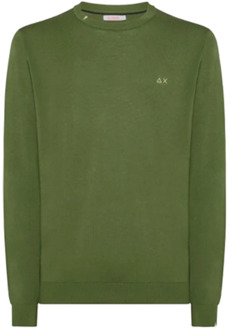 Sun68 Solide Ronde Hals T-shirt (Donkergroen) Sun68 , Green , Heren - 3XL