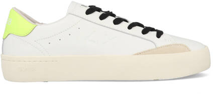 Sun68 Street Leather Tennis Sneakers Wit Geel Sun68 , White , Heren - 44 Eu,42 Eu,43 EU