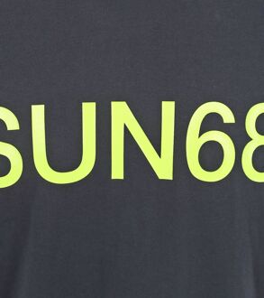 Sun68 T-Shirt Print Logo Navy Donkerblauw - L,M,XL,XXL