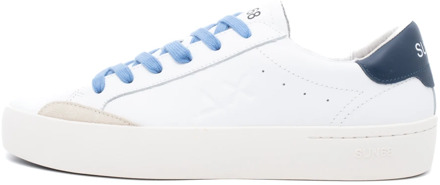 Sun68 Witte Leren Sneakers Sun68 , White , Heren - 43 Eu,44 EU