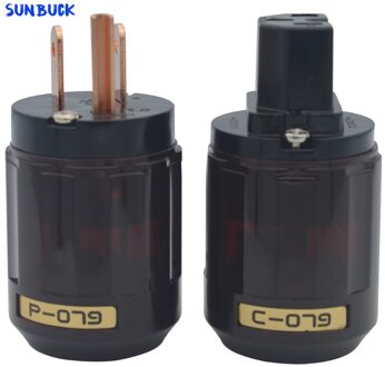 Sunbuck Hi End P029 P-079E C079 24K Vergulde Ac Power Plug Power Kabel Kabel Audio Diy Power Connector P-079 C-079
