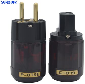 Sunbuck Hi End P029 P-079E C079 24K Vergulde Ac Power Plug Power Kabel Kabel Audio Diy Power Connector P-079E C-079