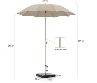 Suncomfort by Glatz Rustico parasol ø 220cm - Laagste prijsgarantie! Grijs