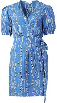 SUNCOO Broderie jurk Clem  blauw - L,