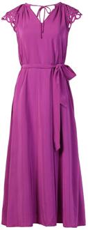 SUNCOO Midi-jurk met broderie details Celest  paars - L,M,S,