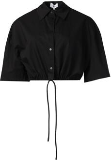 SUNCOO Poplin cropped blouse Loucie  zwart - S,M,L,