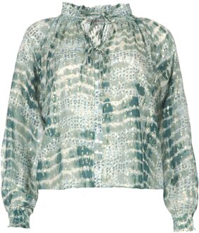 SUNCOO Tie-dye blouse met lurex Livia  blauw - XS (FR 0),S (FR 1),