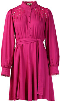 SUNCOO Viscose jurk met kant Civi  roze - L,