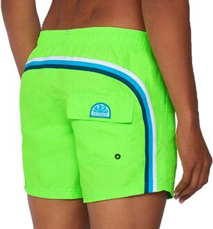 Sundek Elastic Waist 14" Zwemshort Heren groen - wit - blauw - XL