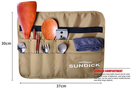 Sundick Outdoor Picknick Bbq Opslag Pack Houder Camping Servies Bestek Opbergtas Eetstokjes Lepel Vork Organizer rechthoek