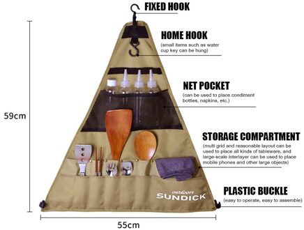 Sundick Outdoor Picknick Bbq Opslag Pack Houder Camping Servies Bestek Opbergtas Eetstokjes Lepel Vork Organizer triangle groot