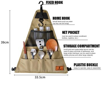 Sundick Outdoor Picknick Bbq Opslag Pack Houder Camping Servies Bestek Opbergtas Eetstokjes Lepel Vork Organizer triangle klein