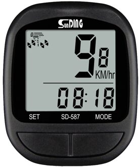 Sunding Fiets Waterdicht Computer Fietsen Apparatuur Lcd Fiets Kilometerstand Bedrade Fietsen Snelheidsmeter Kilometerteller