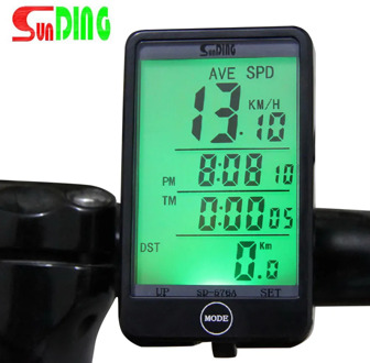 Sunding SD576A Waterproof Auto Bike Computer Light Mode Touch Wired Bicycle Computer Cycling Speedometer with LCD Backlight