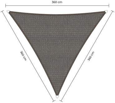 Sunfighter schaduwdoek driehoek grijs 3.6x3.6x3.6m.