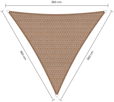 Sunfighter schaduwdoek driehoek zand 3.6x3.6x3.6m.