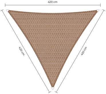 Sunfighter schaduwdoek driehoek zand 4.2x4.2x4.2m.