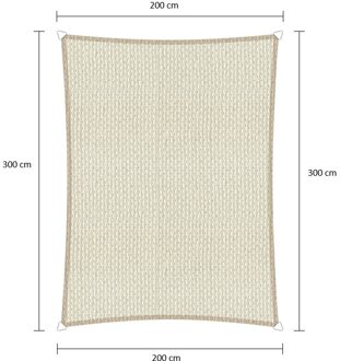Sunfighter Schaduwdoek Rechthoek ivoor 2x3m.
