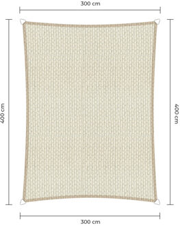 Sunfighter Schaduwdoek Rechthoek ivoor 3x4m.