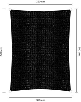 Sunfighter Schaduwdoek Rechthoek zwart 3,5x5m.