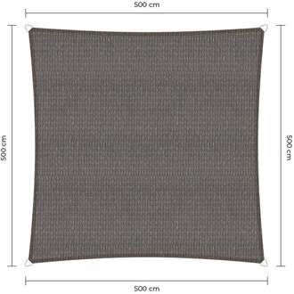 Sunfighter schaduwdoek vierkant grijs 5x5m.