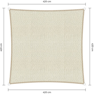Sunfighter schaduwdoek vierkant ivoor 4.2x4.2m.