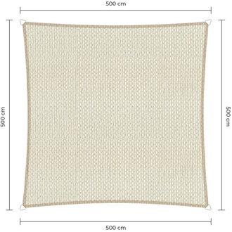 Sunfighter schaduwdoek vierkant ivoor 5x5m.