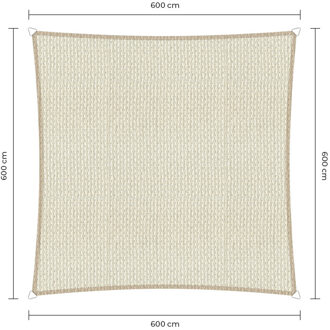 Sunfighter schaduwdoek vierkant ivoor 6x6m.