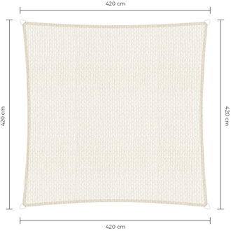 Sunfighter schaduwdoek vierkant wit 4.2x4.2m.