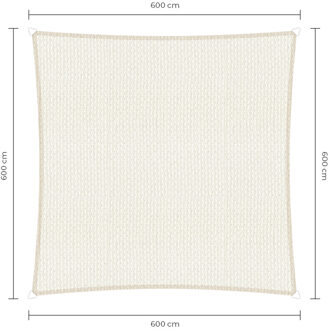 Sunfighter schaduwdoek vierkant wit 6x6m.