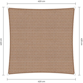 Sunfighter schaduwdoek vierkant zand 4.2x4.2m.