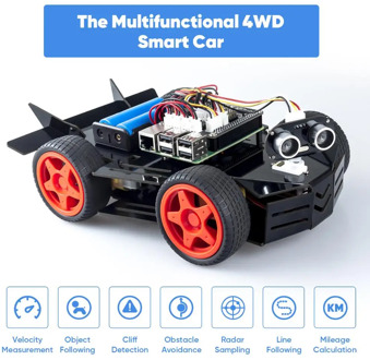 SunFounder Raspberry Pi Car Robot Kit for the Raspberry Pi 4B and 3 model B+ 3B Electronic DIY Robot