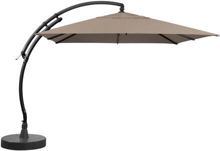 Sungarden Zweefparasol Easy Sun - 300x300cm - Licht Taupe - 360° Draaibaar Aluminium Mast