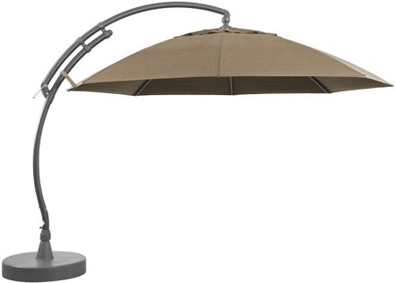 Sungarden Zweefparasol Easy Sun Xl - D 375cm - Taupe - Kantelbaar Aluminium Mast