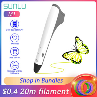 SUNLU 3D Printing Pen M1 Support PCL PLA Filament 1.75mm 20rolls/5m Low Temperature 3D Drawing Pen For Children Scribble DIY