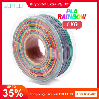 SUNLU Rainbow SILK PLA Filament 1.75mm Plastic PLA SILK 3D Printing Materials For 3d Printer New Arrivals Silk Rainbow Filament