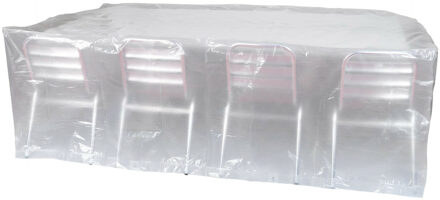 Sunnydays Afdekhoes/beschermhoes voor tuinstoelen en tafel - transparant - 235 x 135 x 70 cm