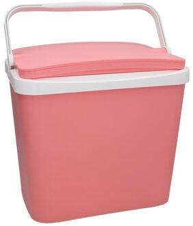Sunnydays Beach Vibes Koelbox - 24 liter - kunststof - roze - 40 x 30 x 36 cm